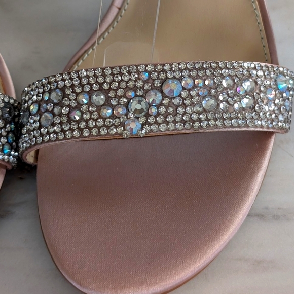 NWOB Betsey Johnson Rhinestone Crystal Block Heel Sandals - Hanna - Picture 7 of 12